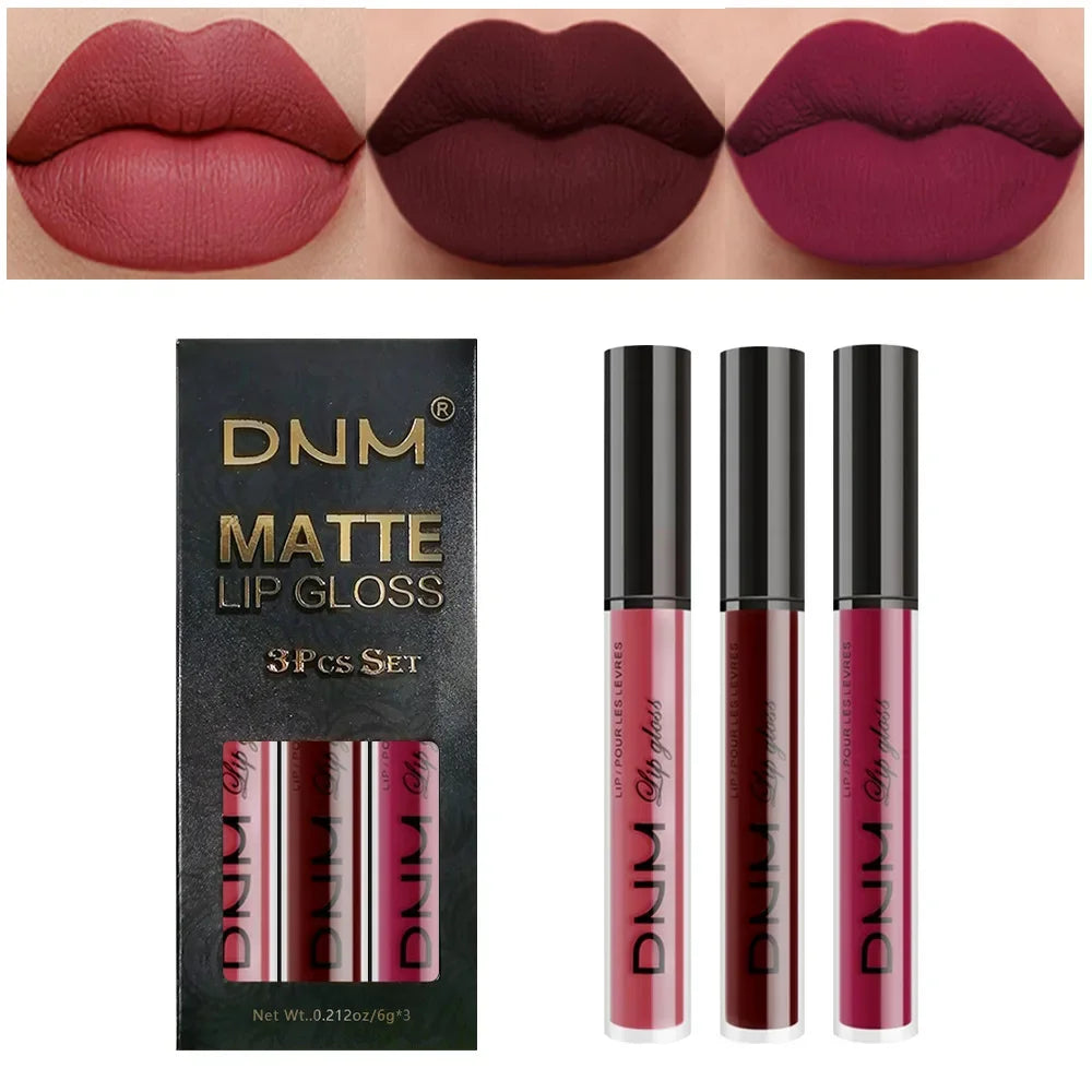 3-Piece Matte Liquid Lipstick Set | 10 Color Combinations | Braviixx