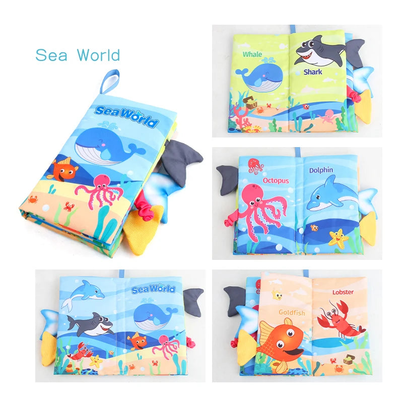 Baby Animal Tail Cloth Book | Soft Touch-and-Feel Book | Braviixx