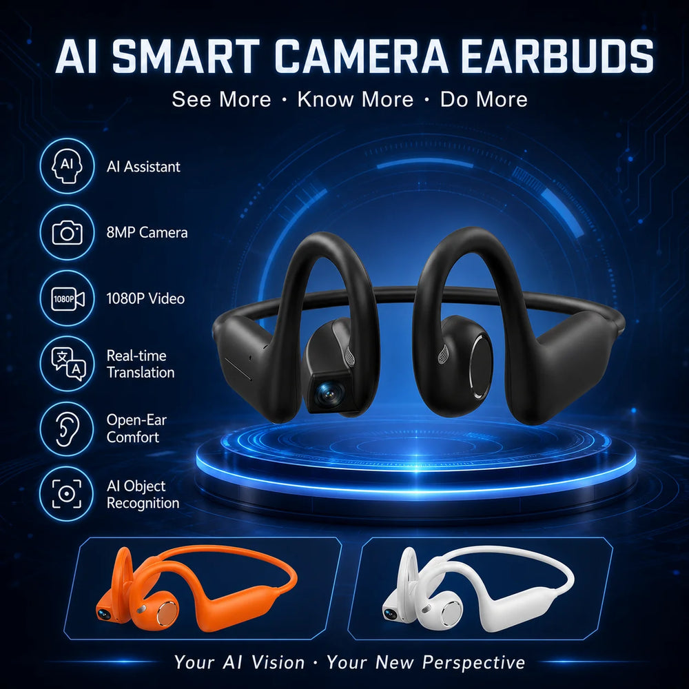 Camera Open-Ear Earphones with AI Translation | Braviixx