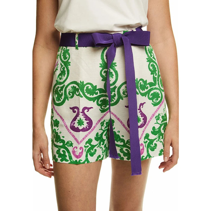 Women Shorts High Wasit Multicolor Belt Design Summer Female Shorts Fashion Women Short Pants Casual New Women Shorts