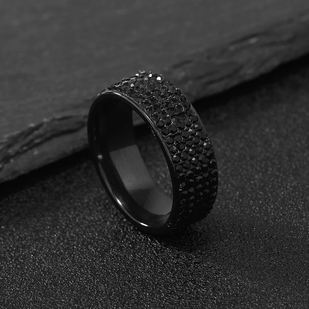 Stainless Steel Sparkling Band Ring | 8 mm | Braviixx