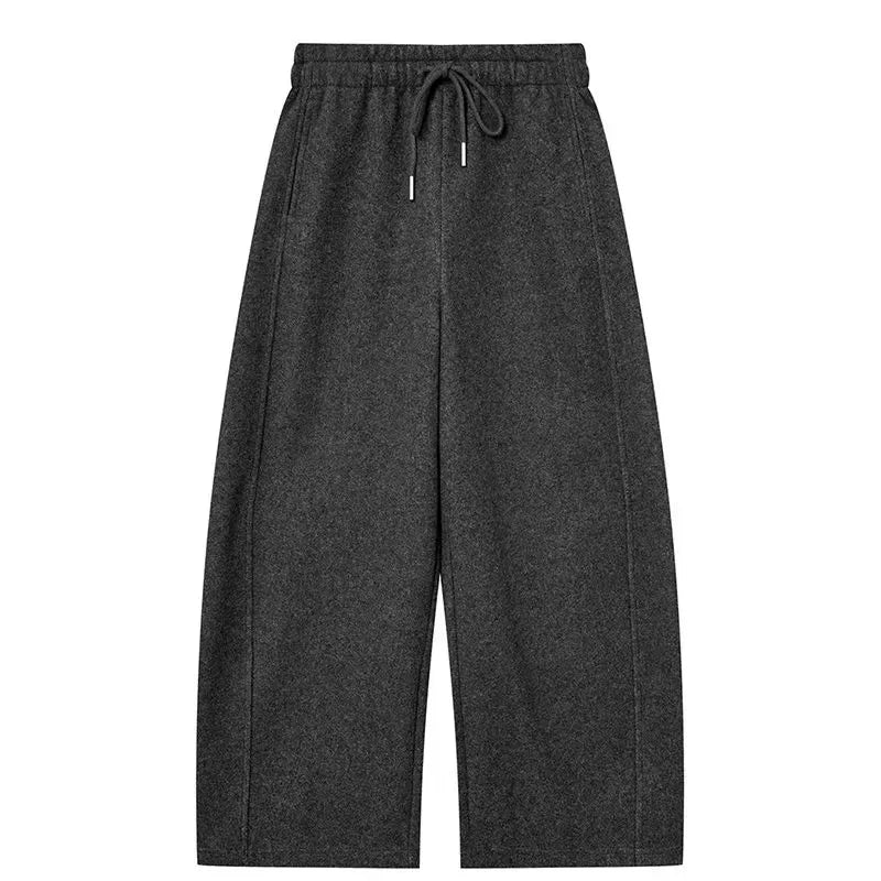 Women's Wide-Leg Culottes with Elastic Waist Drawstring