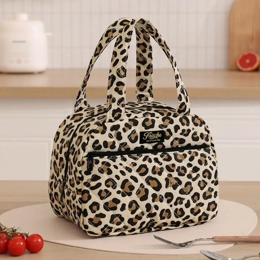 Quilted Lunch Tote Bag | Zip Pocket & Printed Designs | Braviixx
