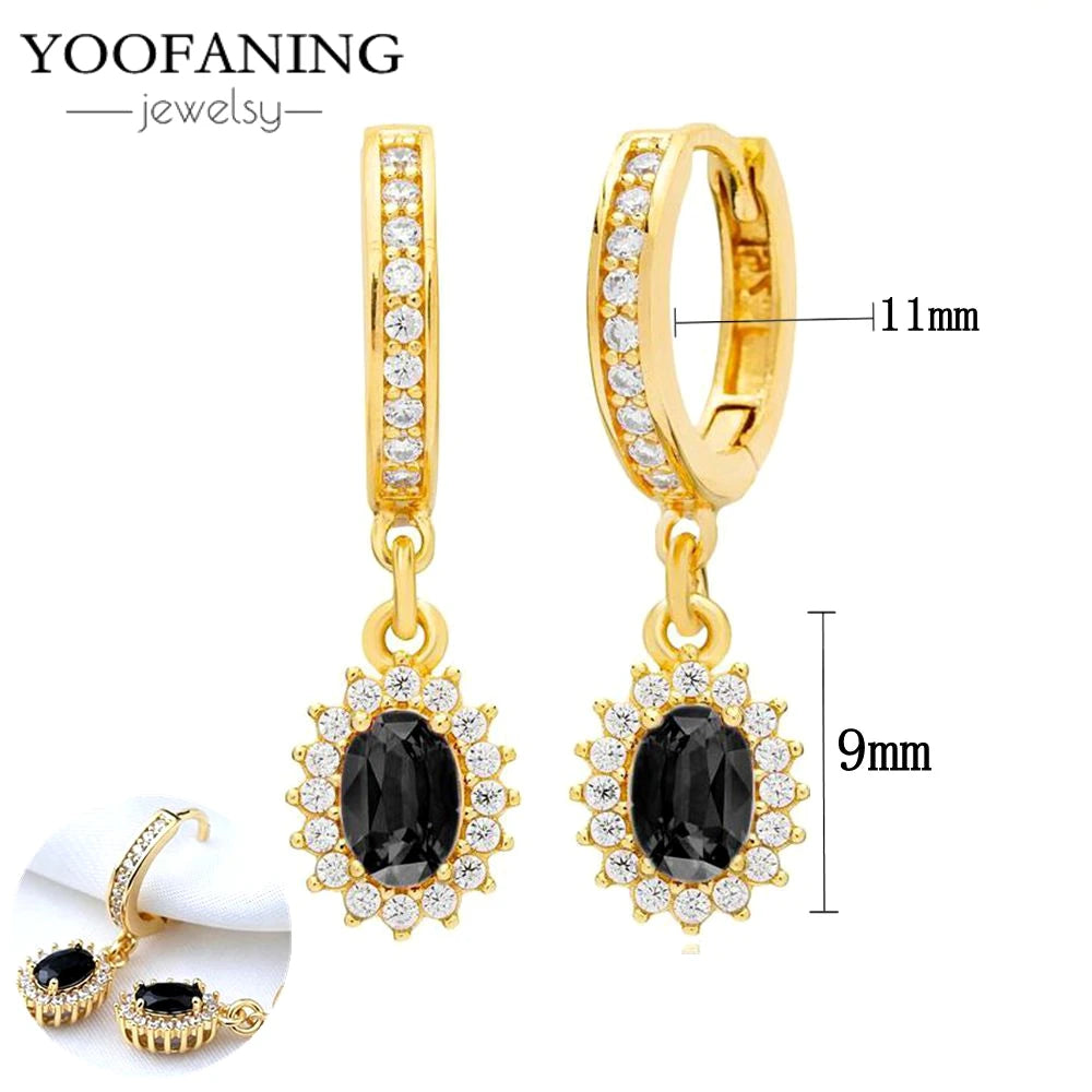 Hot Selling925 Sterling Silver Needle Exquisite 24K Gold Earrings Water Drop Gold Earrings Women's Luxury Wedding Party Jewelry