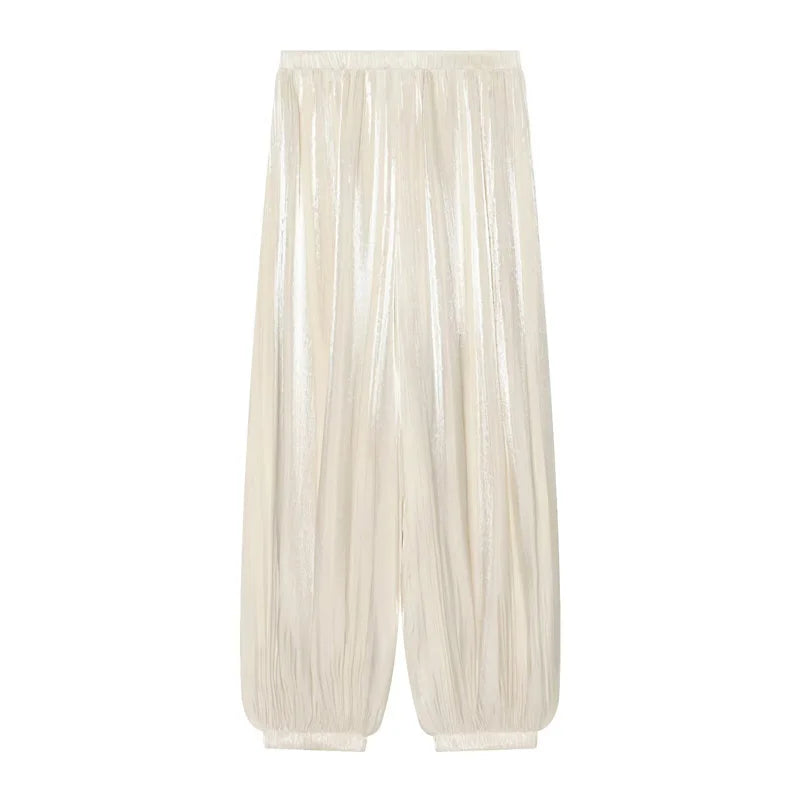 Women's Long Pants 2026 New Fashion Summer Comfort Lantern Pants for Women Solid color Gloss Chic Vacation Women Pant