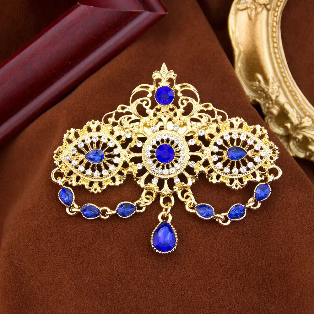 Crystal Caftan Brooch | Teardrop Chains | Braviixx
