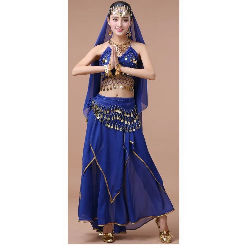 Coin-Trim Belly Dance Costume | Top & Skirt Set | Braviixx