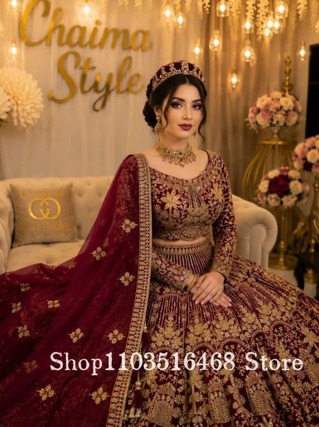 Embroidered Bridal Lehenga | Long-Sleeve Occasion Wear | Braviixx