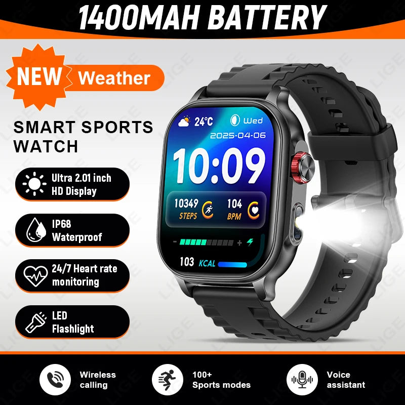 2.01" Outdoor Smart Watch with 1400mAh Battery & Bluetooth Calling | Braviixx