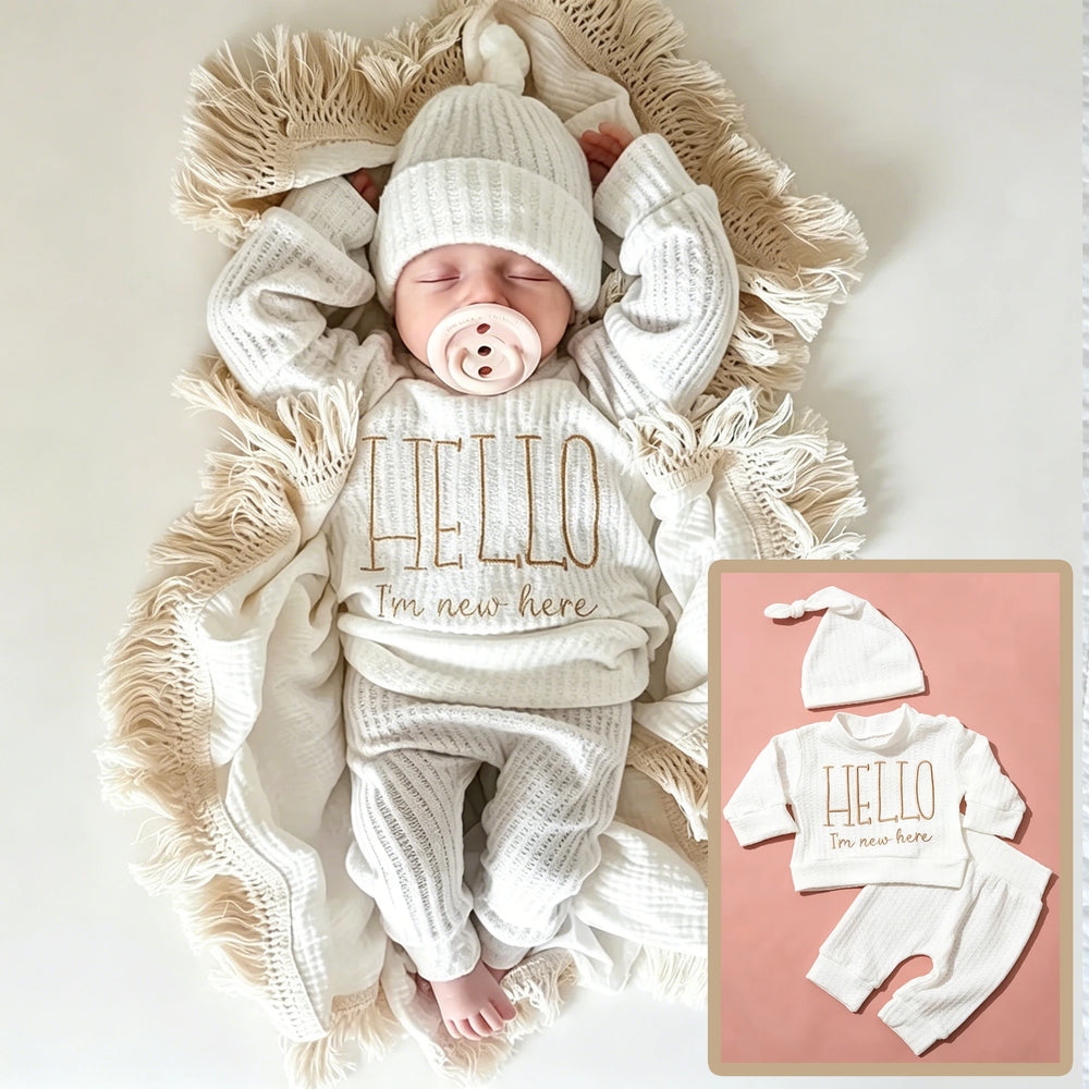 “Hello” Newborn Photo Romper | Braviixx