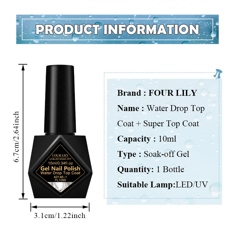 Clear Gel Nail Top Coat, 10ml | Braviixx