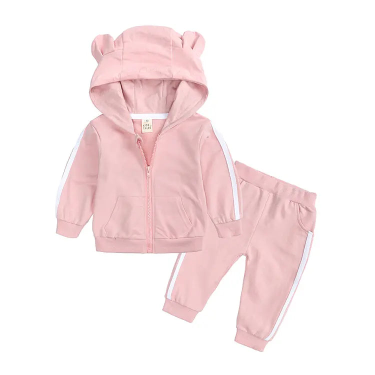 Baby Hooded Cotton Outfit Set | Long-Sleeve Top & Pants | 6–24M | Braviixx