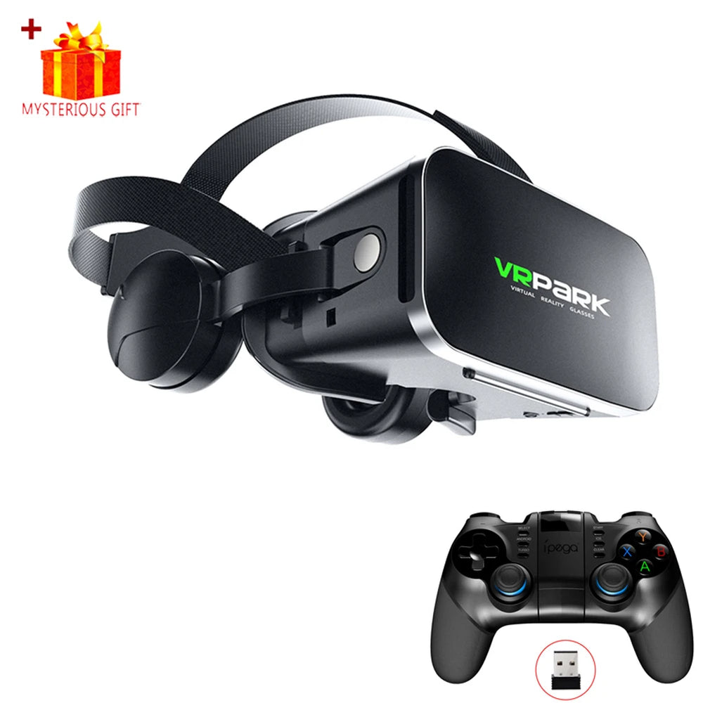 3D VR Headset with Bluetooth Headphones | Virtual Reality Glasses with Controller Bundles | Braviixx