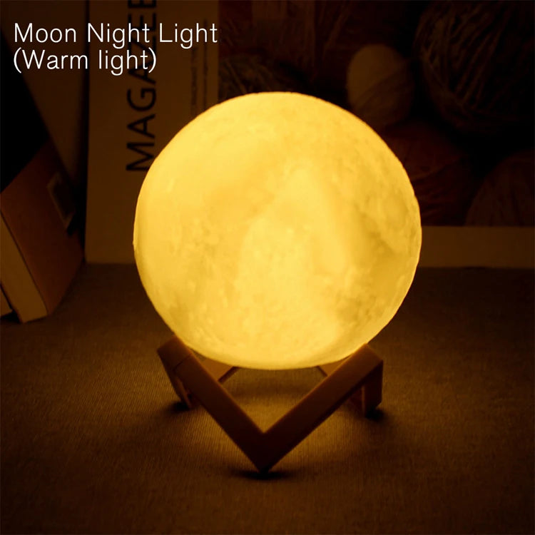 Moon LED Night Light | Battery Powered with Stand | Braviixx
