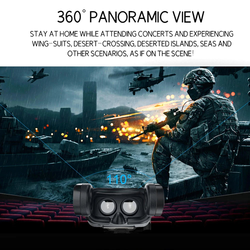 3D VR Headset with Bluetooth Headphones | Virtual Reality Glasses with Controller Bundles | Braviixx
