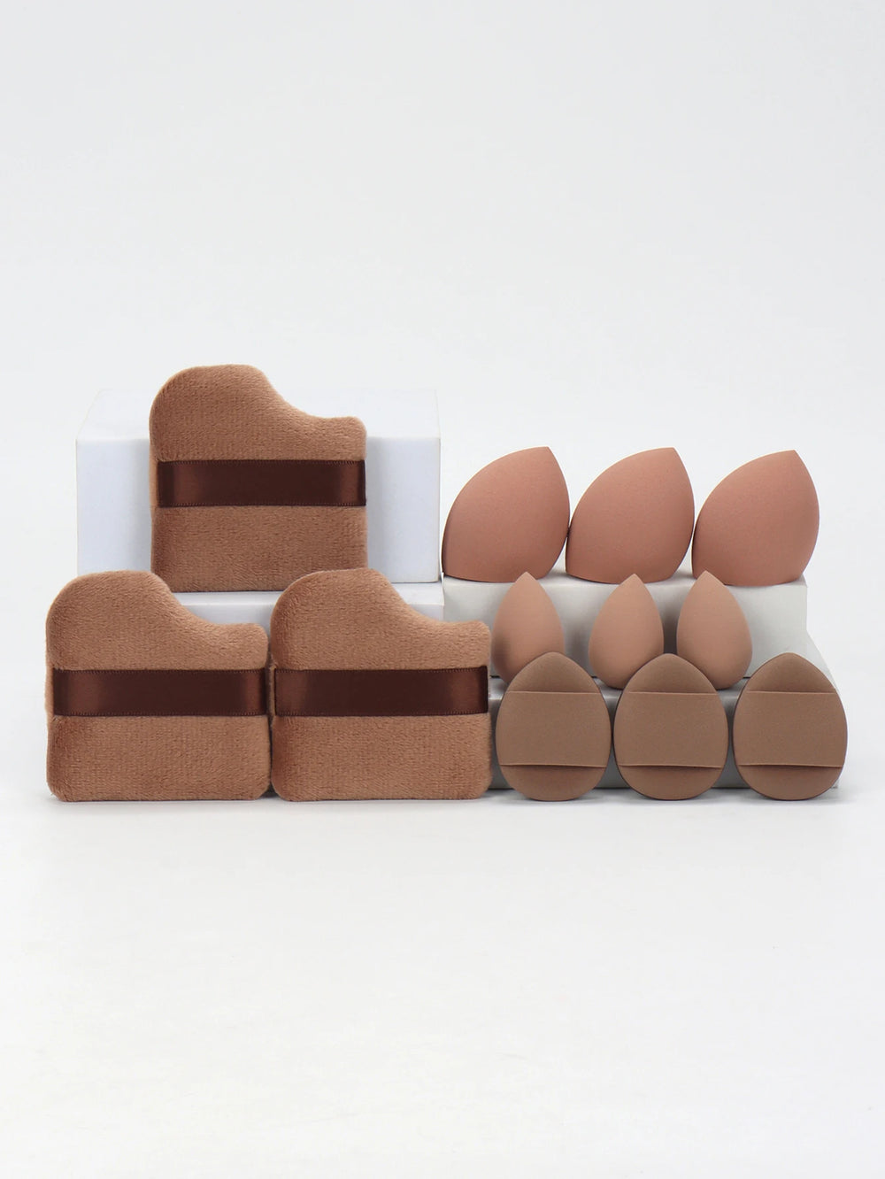 12-Piece Makeup Sponge Set | Powder Puffs, Beauty Eggs & Mini Sponges | Braviixx