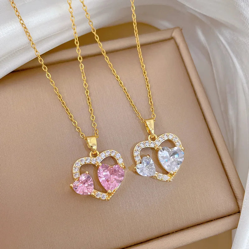 Heart Zircon-Style Pendant Necklace | Braviixx