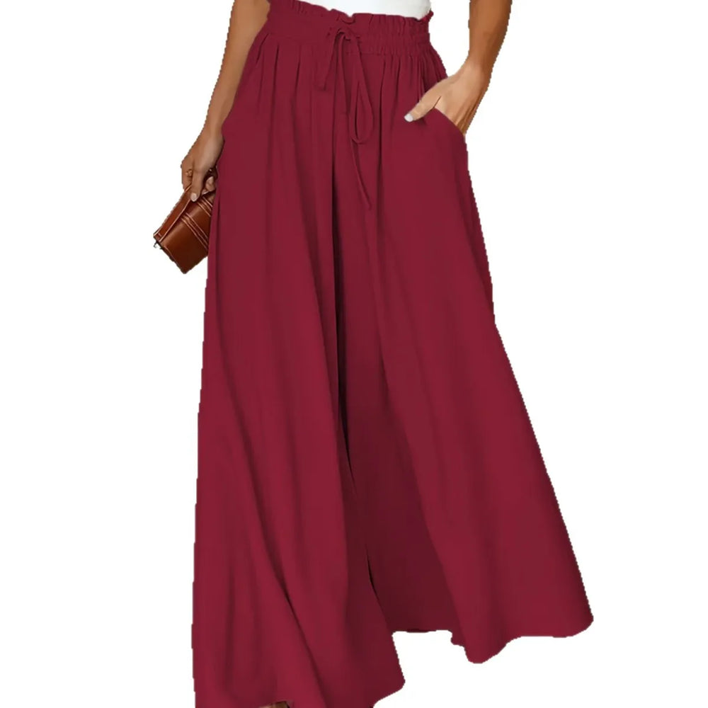 Summer 2026 New Women's Wide Leg Trousers Elastic Waist High Waist Trousers Skirt