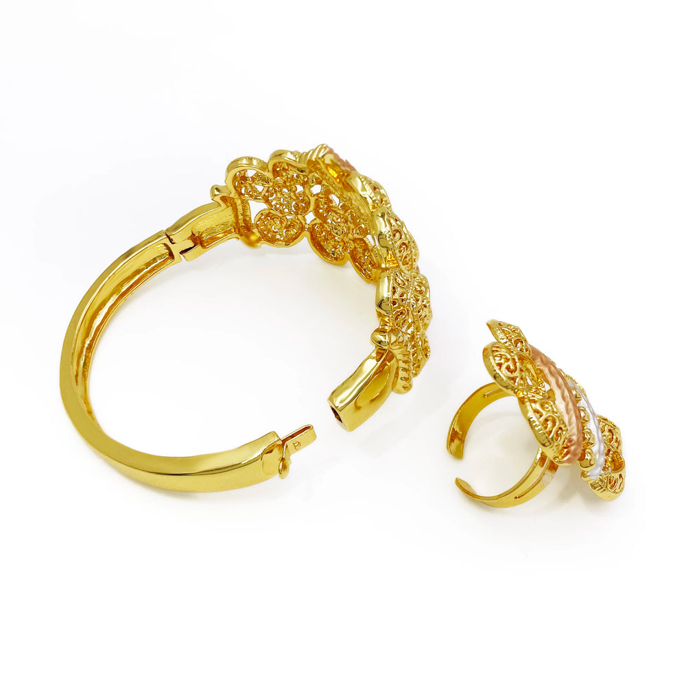 Four-Piece Necklace, Earrings, Bracelet & Ring Set | Braviixx