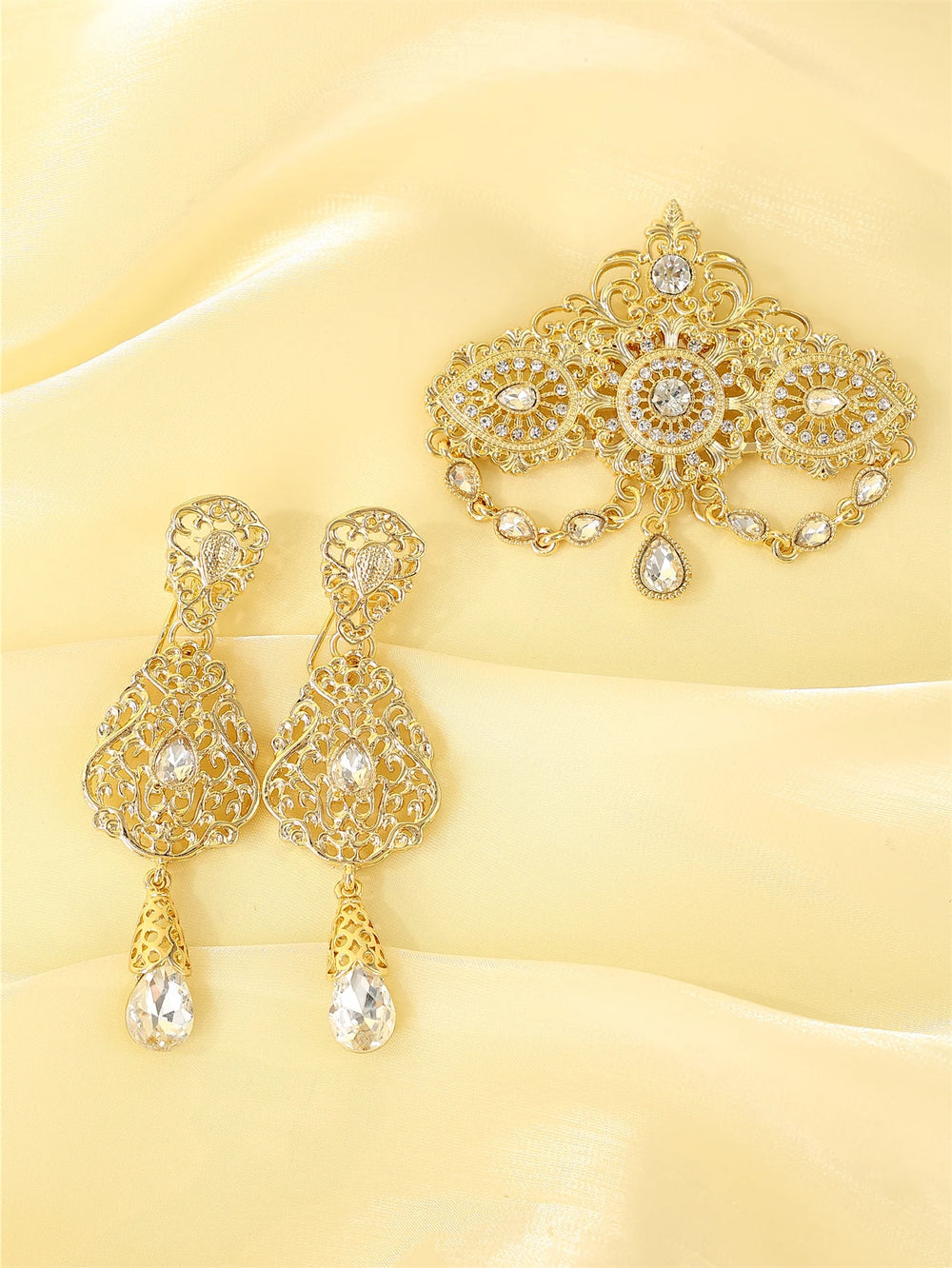 Moroccan-Inspired Brooch & Earrings Set | Braviixx