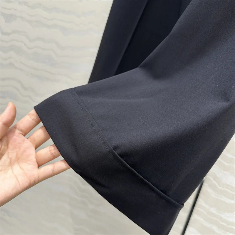 Women's pants New low waisted loose straight leg pants for the summer of 2026 Wool blend women's suit pants y2k casual pants