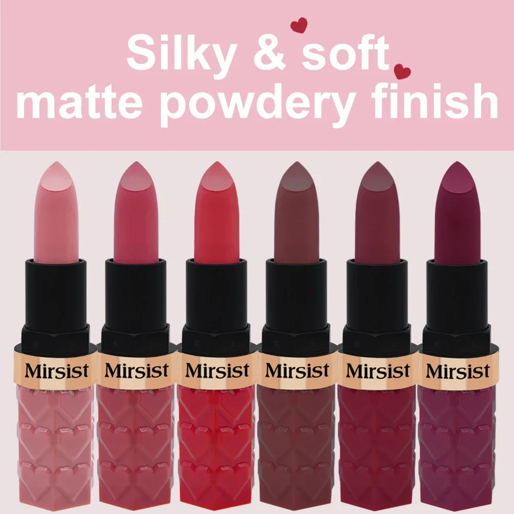 Matte Lipstick Nude Peach Brown Cherry Shades Velvety Smooth Long-Lasting Rich Pigment Waterproof Non-Stick Cup Lip Stick Makeup