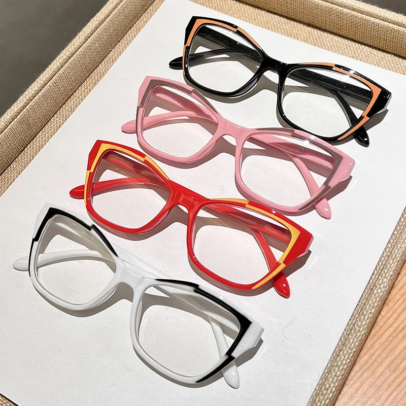 Women's Cat Eye Reading Glasses | Blue Light Blocking · Colour Block · Spring Hinge | +1.00 to +4.00 | Braviixx