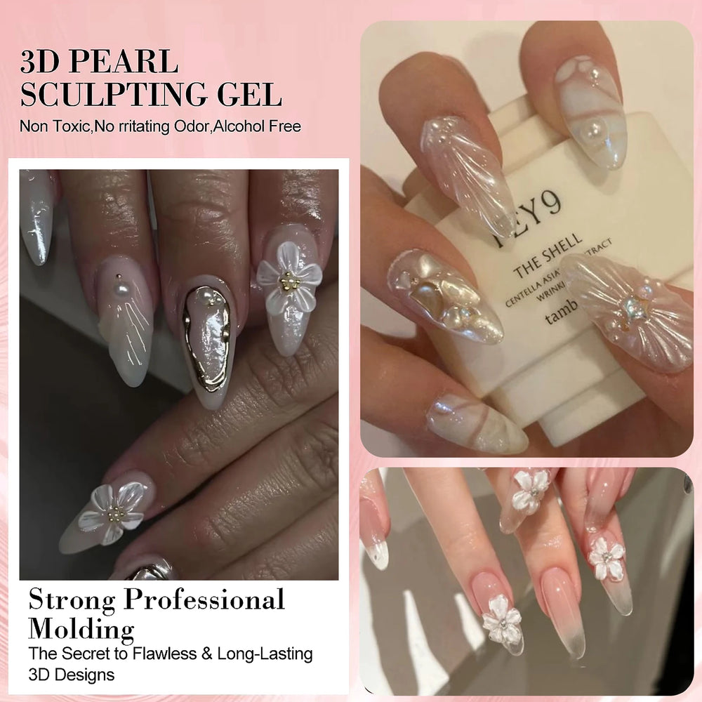 5ml White 3D Carved Nail Art Gel | Sculpting & Design Options | Braviixx
