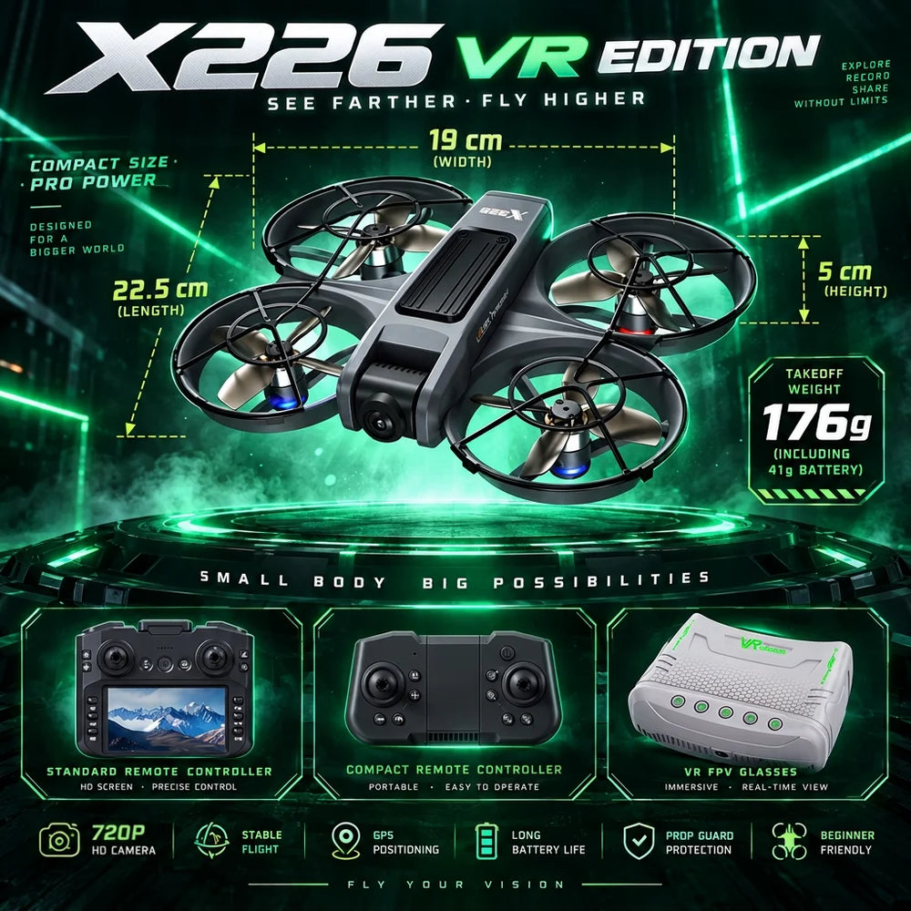 Mini FPV Camera Drone with Goggles or Screen Remote | Brushless Quadcopter | Braviixx