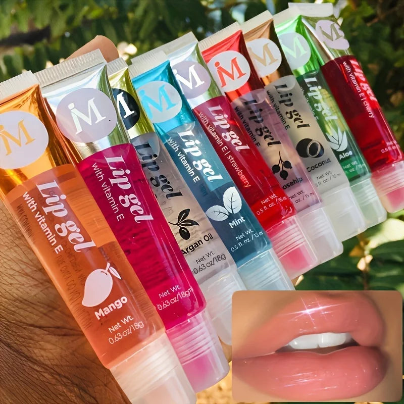 6-Piece Moisturizing Lip Gel Set | Vitamin E Gloss & Assorted Flavors | Braviixx