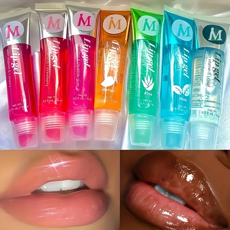 6-Piece Moisturizing Lip Gel Set | Vitamin E Gloss & Assorted Flavors | Braviixx