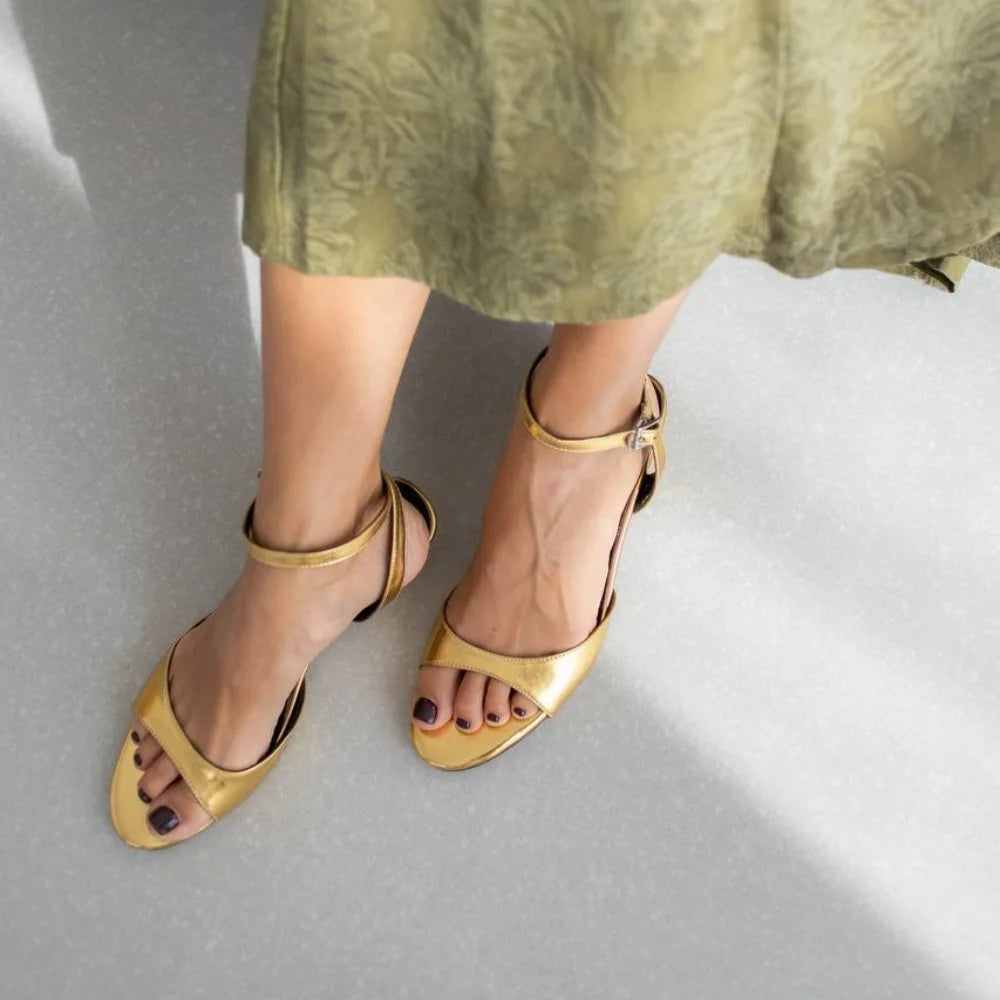 FEDONAS Sexy Women Genuine Leather Sandals Kitten High Heels Summer Party Wedding Shoes Woman Gold Black White Prom Pumps