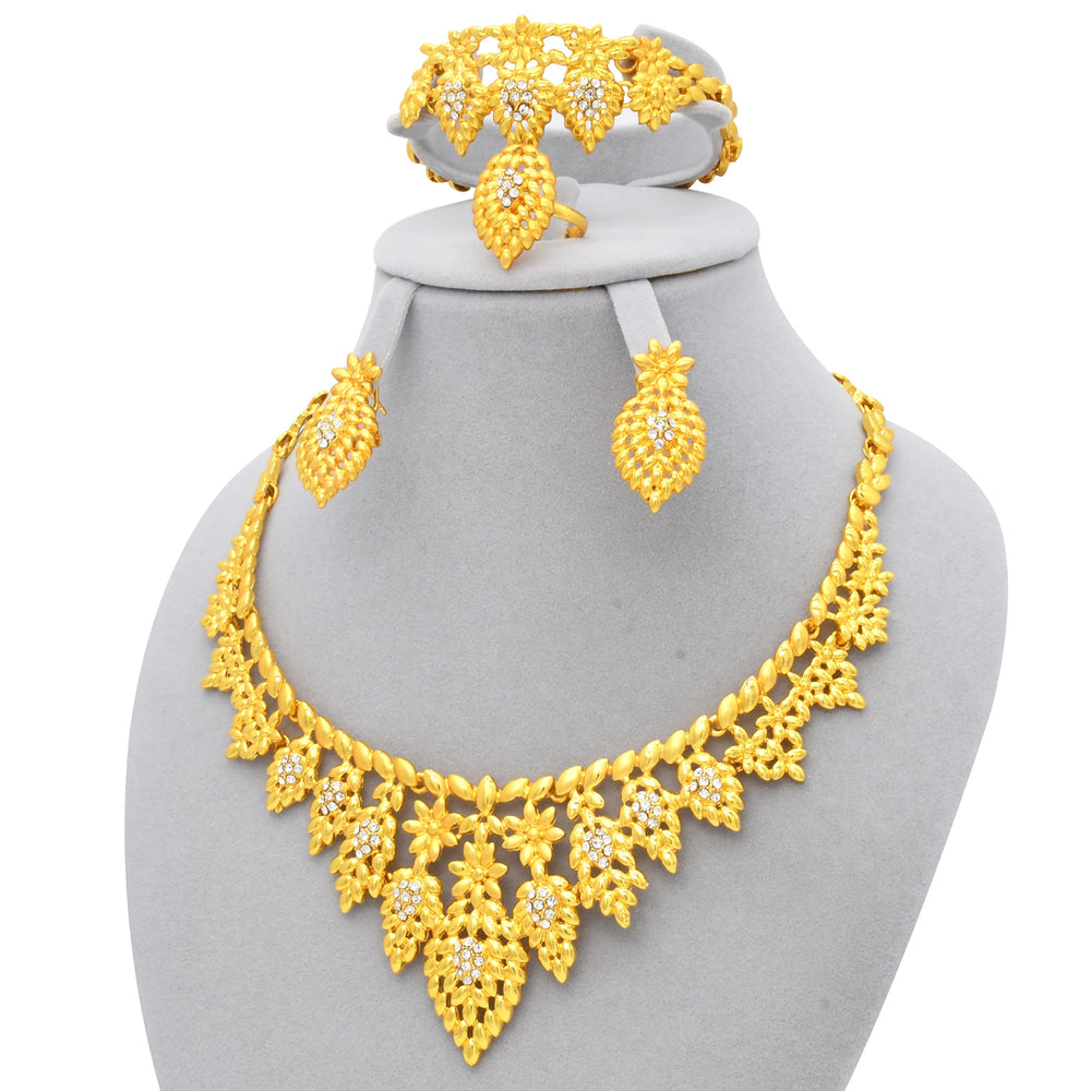 Gold-Tone Floral Jewellery Sets | Five Designs | Braviixx