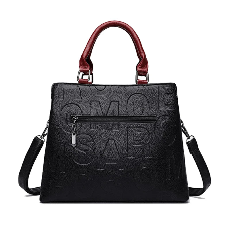 Women's PU Top-Handle Handbag | Letter & Check Styles | Braviixx