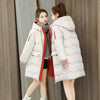 Women's Long Hooded Puffer Coat | Chevron Quilting & Striped Cuffs | Braviixx