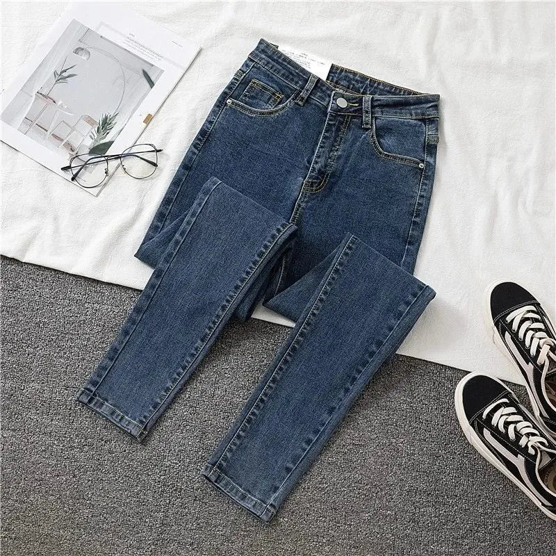 2024 New Jeans Female Denim Pants Black Color Womens Jeans Woman Stretch Bottoms Skinny Pants For Women Trousers 38