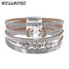 WELLMORE new women bracelets trendy leather bracelets for women fashion jewelry magnet bracelets women gifts