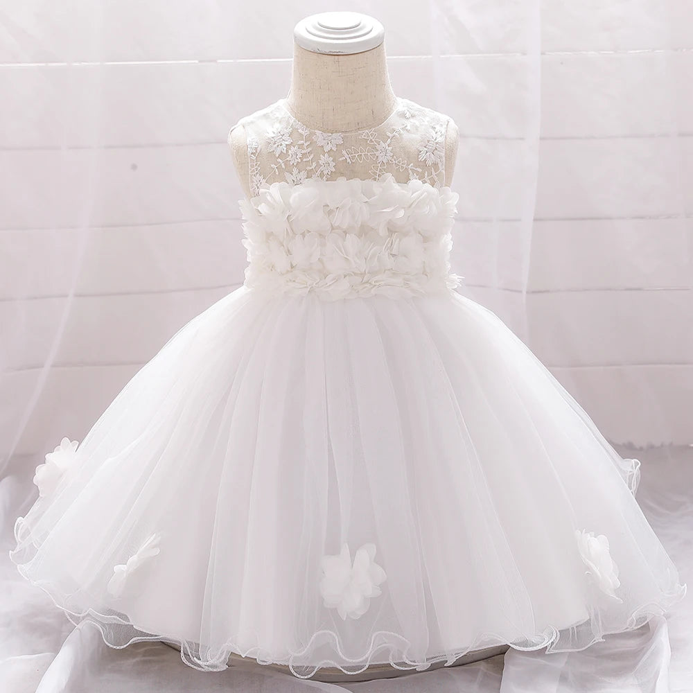 Baby Girls Floral Princess Party Dress | Lace Ball Gown | 3–24M | Braviixx