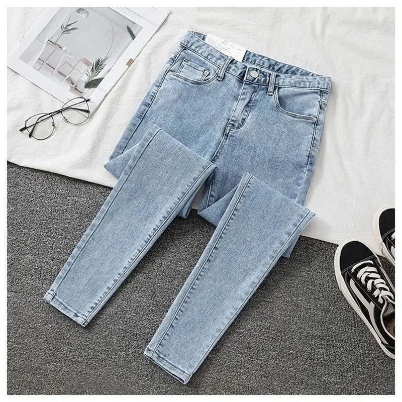 2024 New Jeans Female Denim Pants Black Color Womens Jeans Woman Stretch Bottoms Skinny Pants For Women Trousers 38