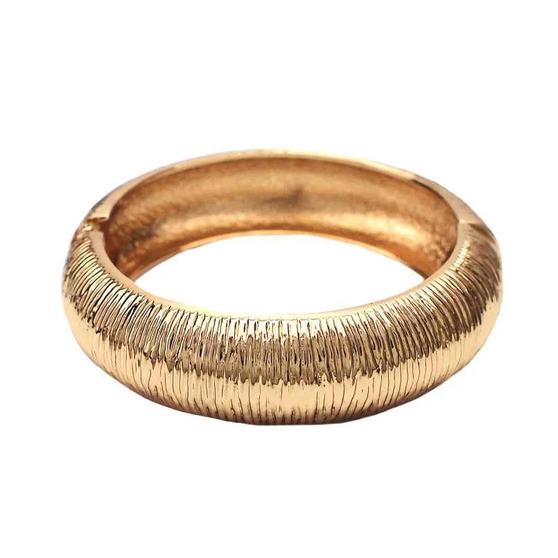 Punk Rough Surface Metal Bangles Bracelets Women Fashion Charm Geometric Statement Cuff Bracelets Jewelry Gift UKEN