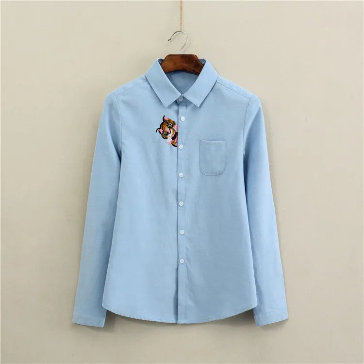 Women Blouse 2026 New Casual BRAND Long Sleeved Cotton Oxford White Shirt Woman Office Shirts Excellent Quality Blusas Lady