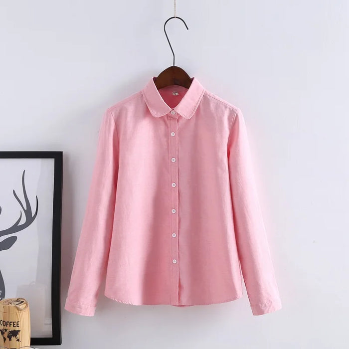 Women Blouse 2026 New Casual BRAND Long Sleeved Cotton Oxford White Shirt Woman Office Shirts Excellent Quality Blusas Lady