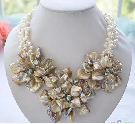 Necklace New big FLOWER fashion natural Shell pearl Jewelry