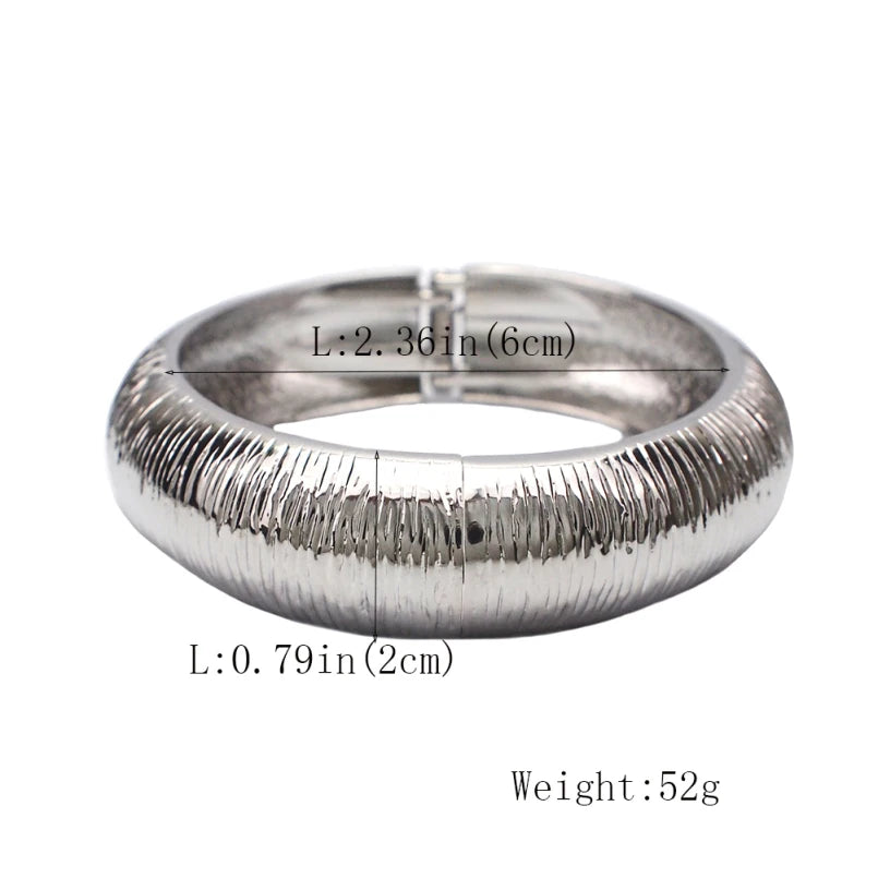 Punk Rough Surface Metal Bangles Bracelets Women Fashion Charm Geometric Statement Cuff Bracelets Jewelry Gift UKEN