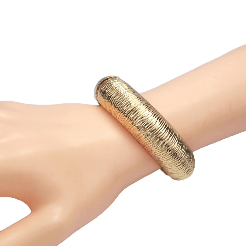 Punk Rough Surface Metal Bangles Bracelets Women Fashion Charm Geometric Statement Cuff Bracelets Jewelry Gift UKEN