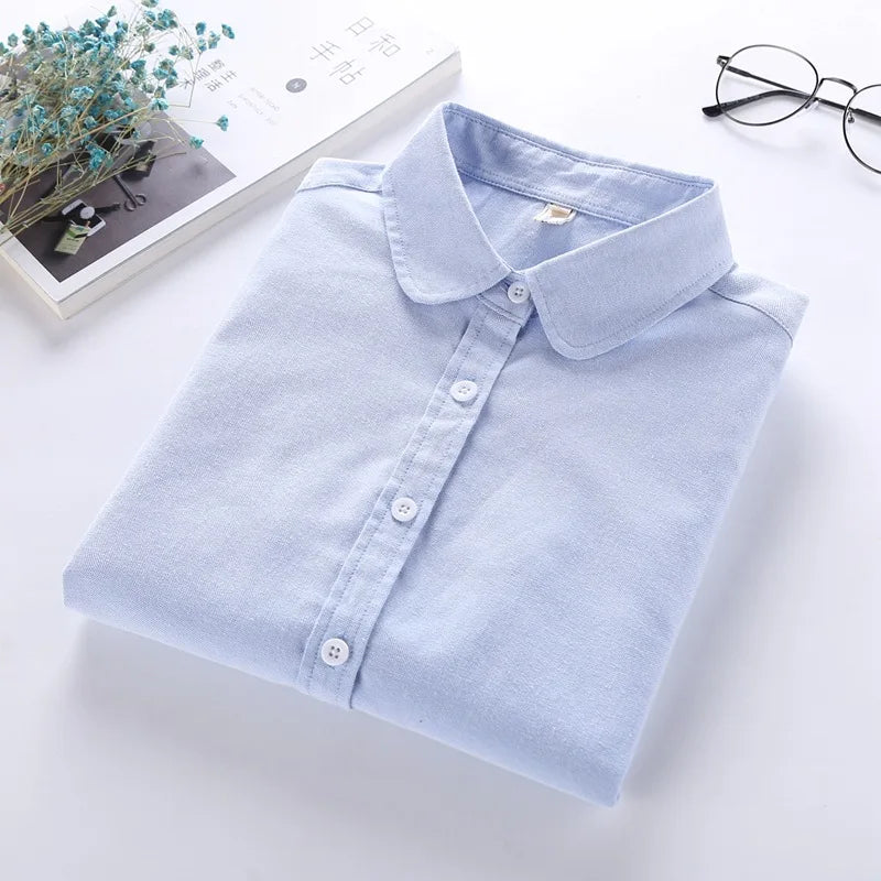 Women Blouse 2026 New Casual BRAND Long Sleeved Cotton Oxford White Shirt Woman Office Shirts Excellent Quality Blusas Lady