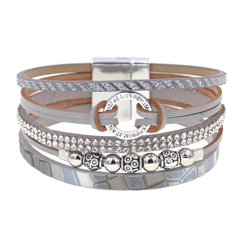 WELLMORE new women bracelets trendy leather bracelets for women fashion jewelry magnet bracelets women gifts