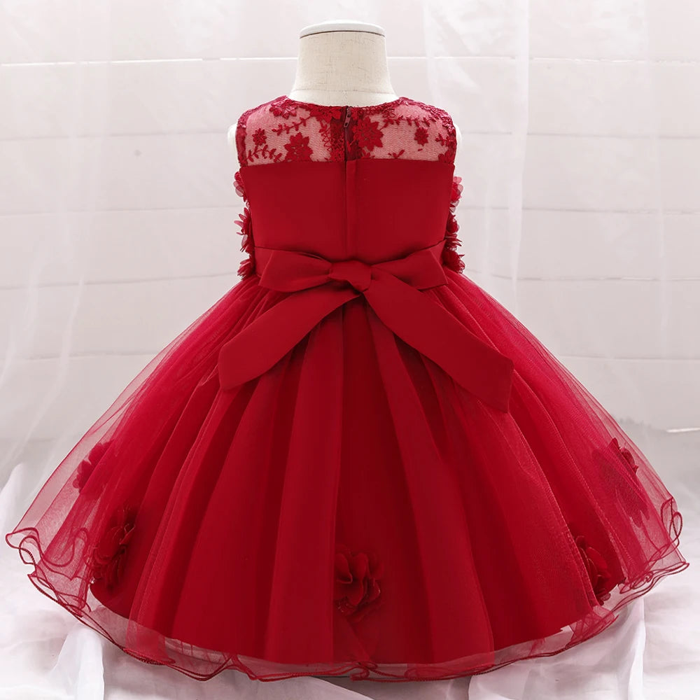 Baby Girls Floral Princess Party Dress | Lace Ball Gown | 3–24M | Braviixx