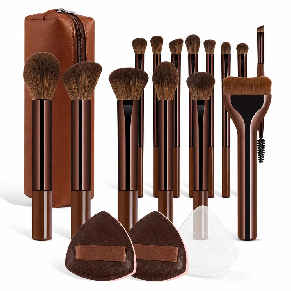Makeup Brush Set | 13–22 Piece Options with Bag & Sponges | Braviixx