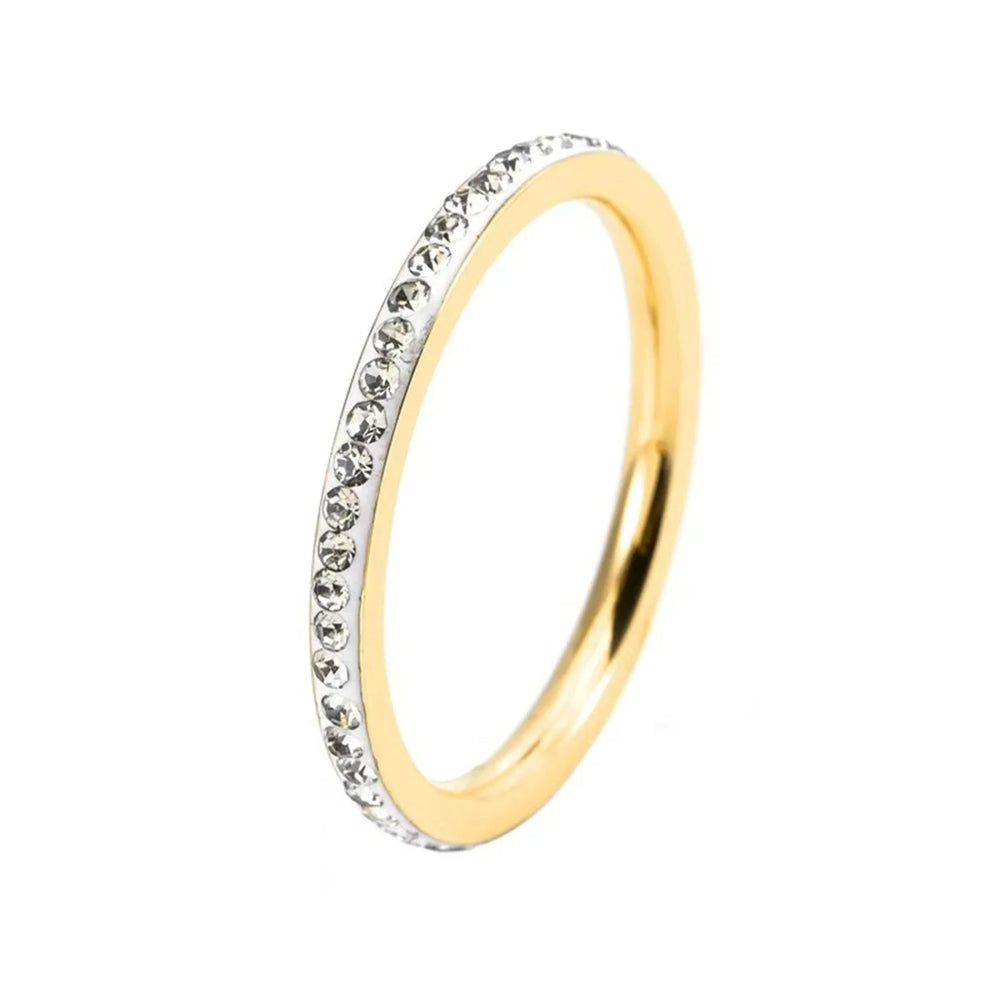 Stainless Steel Gold Silver diamond ring Stackable Rings Suitable For Women's Daily Wear